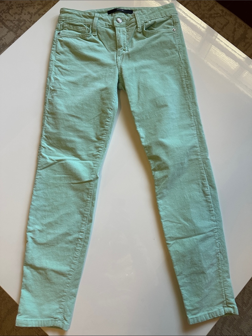 Joe's Jeans Mint Green Corduroy Skinny Jeans